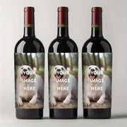 Personalized Waterproof Photo Wine Bottle Labels 8 Stickers 10x12.7cm for Gifts