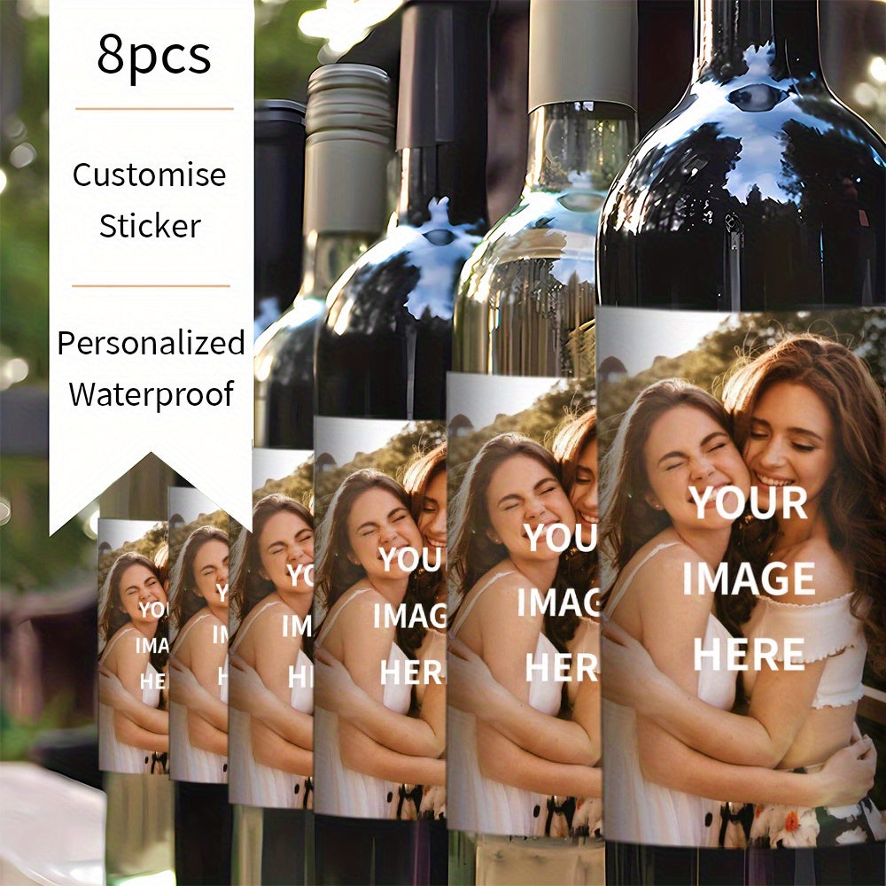 Personalized Sisters Gift 8 Custom Photo Wine Labels Waterproof Sun-Resistant 10x12.7cm
