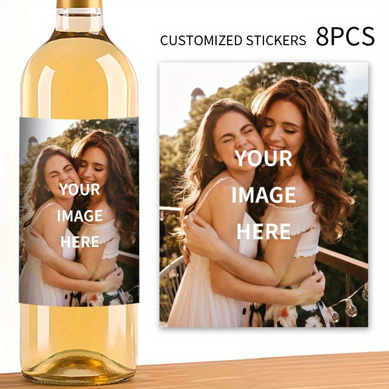 Personalized Sisters Gift 8 Custom Photo Wine Labels Waterproof Sun-Resistant 10x12.7cm