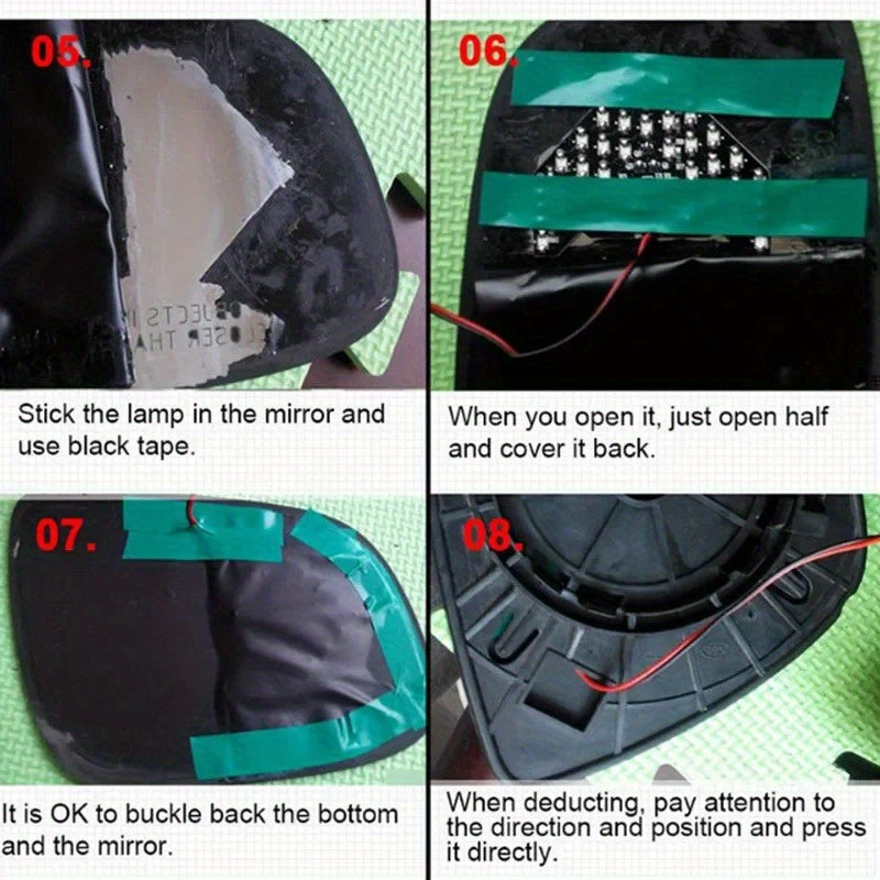 2-Pack Universal LED Arrow Indicator Panels for Vehicle Side Mirrors