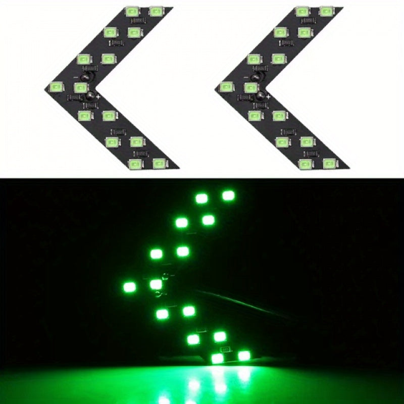 2-Pack Universal LED Arrow Indicator Panels for Vehicle Side Mirrors