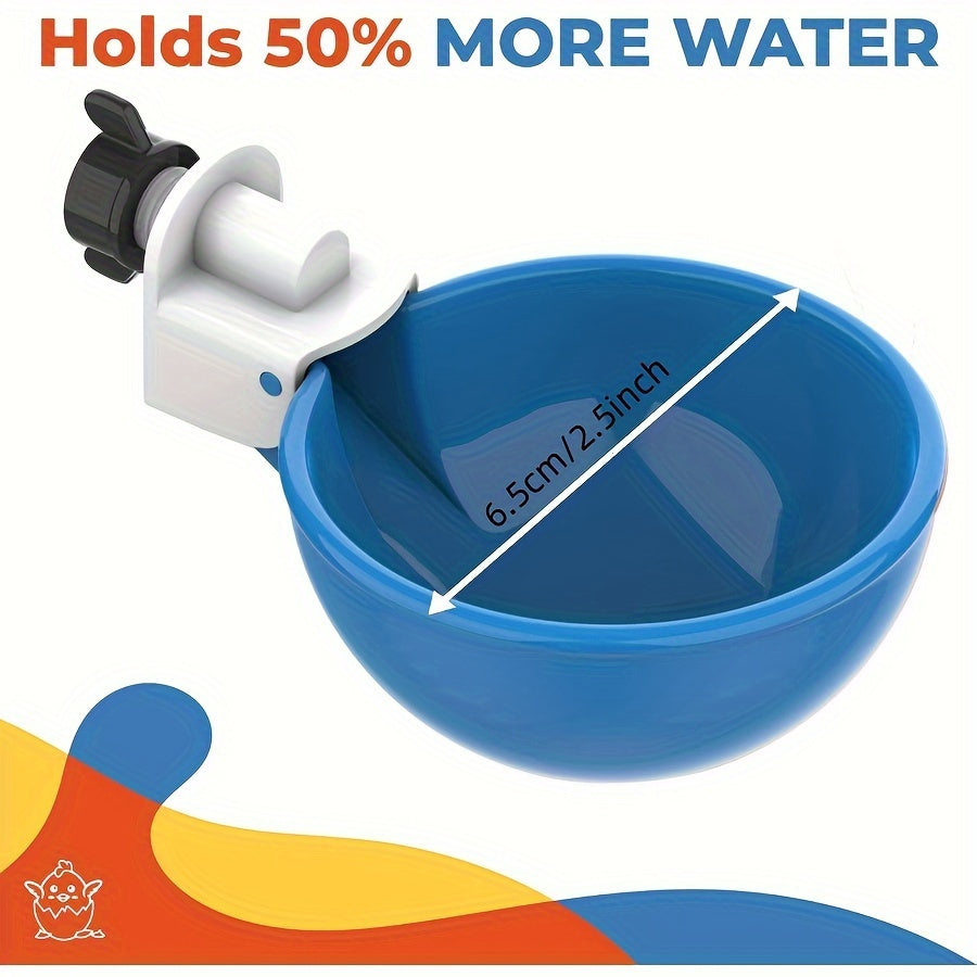 Large Blue Automatic Chicken Waterer Kit for Ducks Geese Turkeys and Rabbits Weatherproof Plastic Leak-Proof Lid