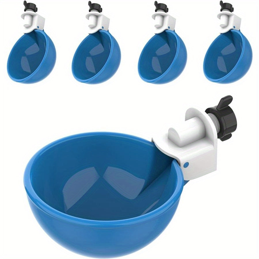 Large Blue Automatic Chicken Waterer Kit for Ducks Geese Turkeys and Rabbits Weatherproof Plastic Leak-Proof Lid