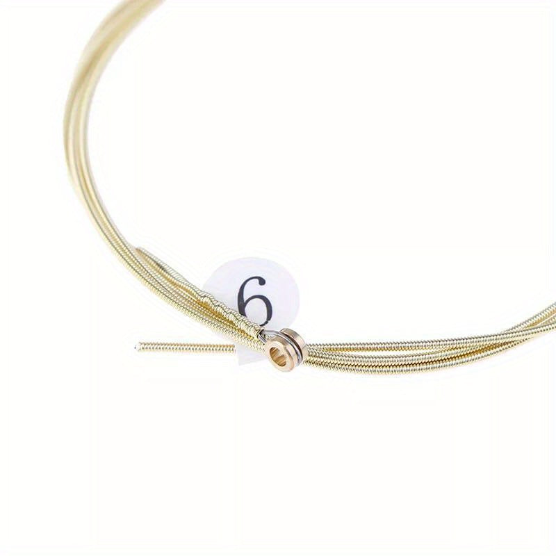 Set of 6 Goldbronze Coated Roundwound Acoustic Classical Guitar Strings Polished Finish