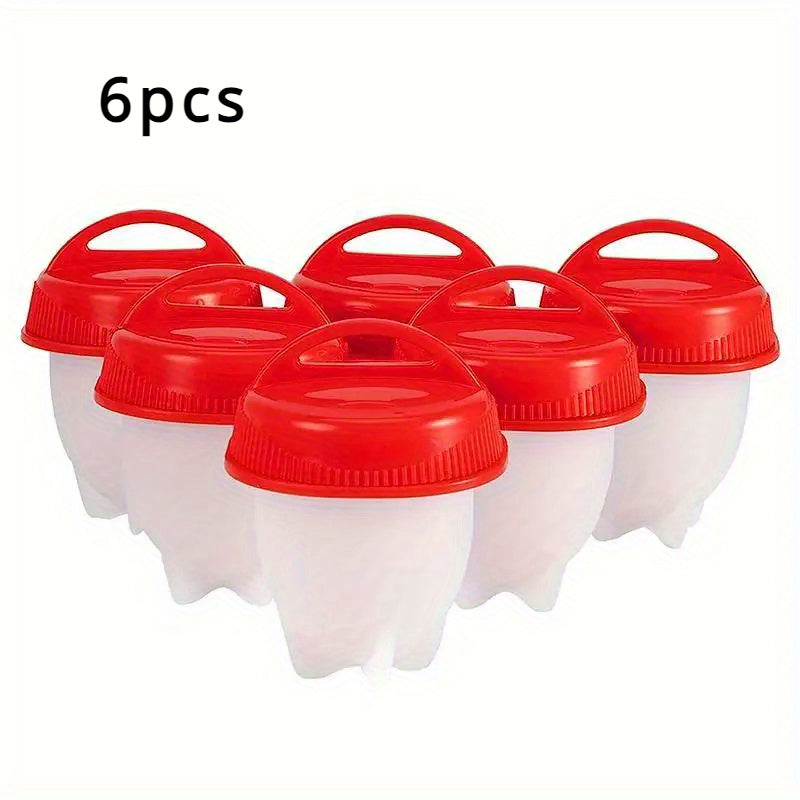 Set of 6 Silicone Egg Cookers for Shellless Poached Eggs Heat Resistant Up to 248°F