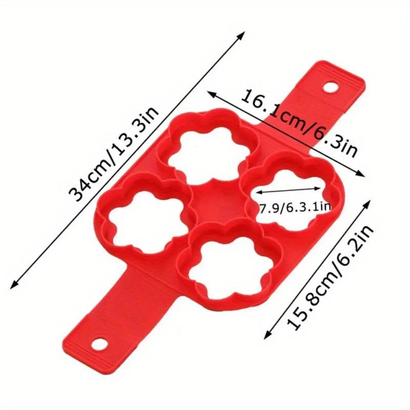 Silicone Pancake and Egg Rings Flower Shaped Nonstick Mold for Breakfast Baking