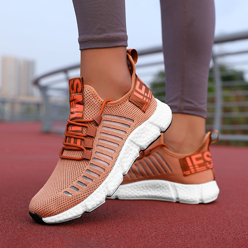 Zapatillas de running ligeras y transpirables para mujer con suela de EVA en verde y blanco