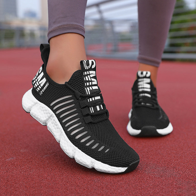 Zapatillas de running ligeras y transpirables para mujer con suela de EVA en verde y blanco
