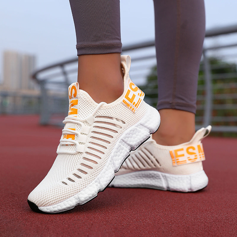 Zapatillas de running ligeras y transpirables para mujer con suela de EVA en verde y blanco