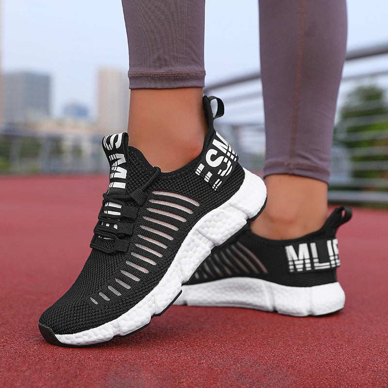 Zapatillas de running ligeras y transpirables para mujer con suela de EVA en verde y blanco