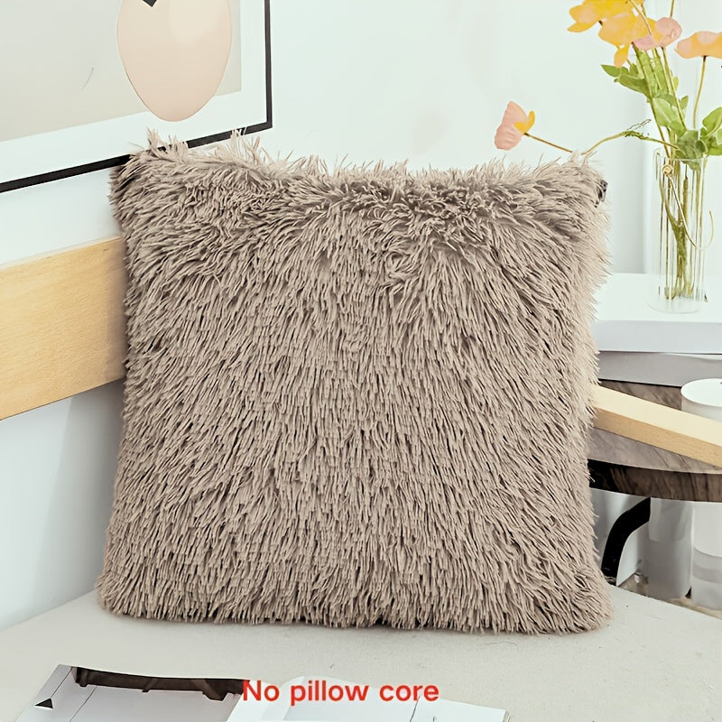 Colorful Faux Fur Throw Pillow 45X45Cm Soft Polyester Cushion for Living Room