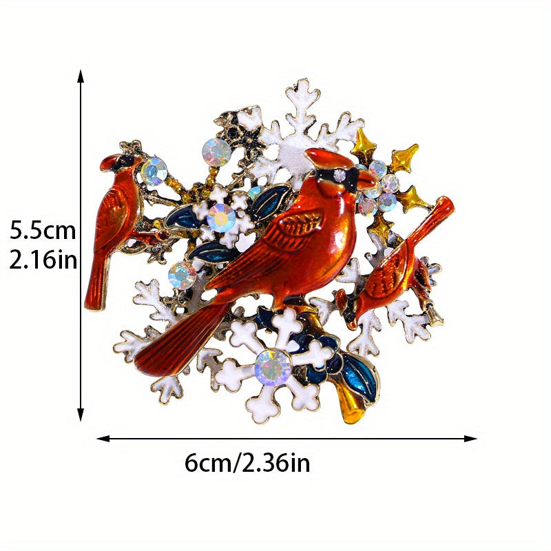 Enamel Bird Brooch with Diamonds for Women Elegant Jewelry Accessories