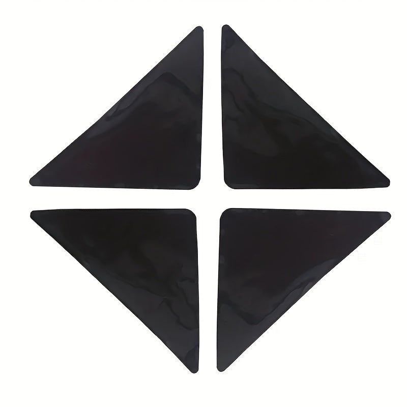 Juego de 16 sujetadores antideslizantes para alfombras negros para suelos de madera dura y baldosas