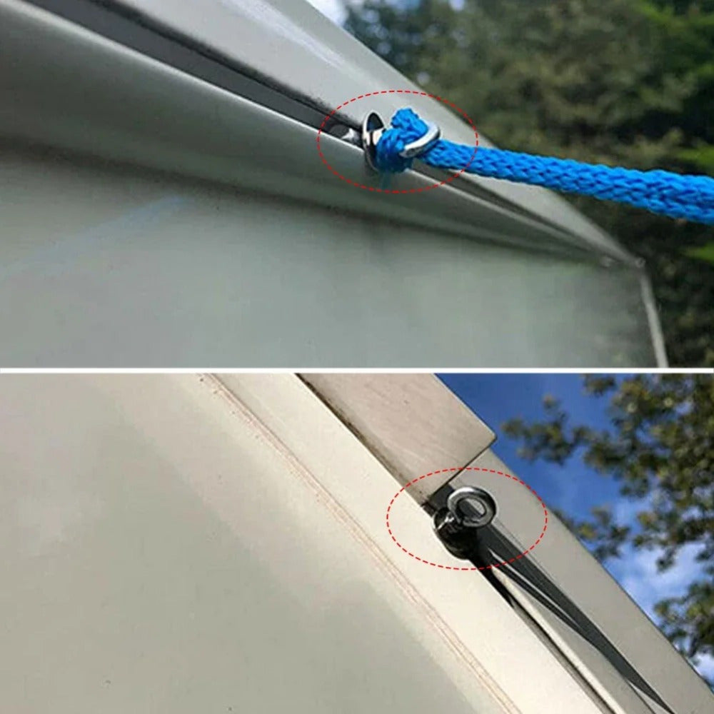 2 dona zanglamaydigan po'latdan yasalgan shiyponlar uchun karavonlar va RV shiyponlari uchun to'siq stoplari