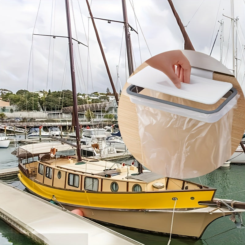 Cubo de basura de plástico para cocina con tapa, cuadrado, colgante en la puerta del armario