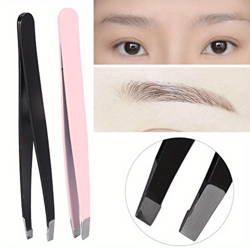 Stainless Steel Eyebrow Tweezers for Hair Removal and Shaping