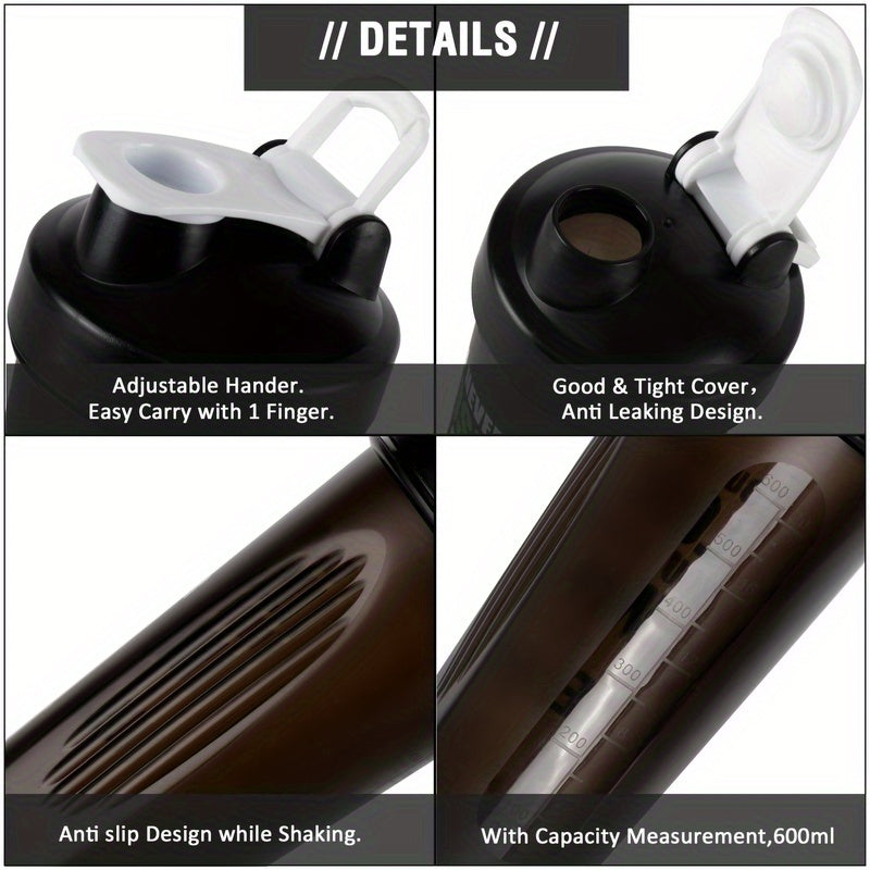 BPAsiz protein shaker shisha, oqib ketmas, bardoshli plastmassa, smuzi va mashqlar uchun
