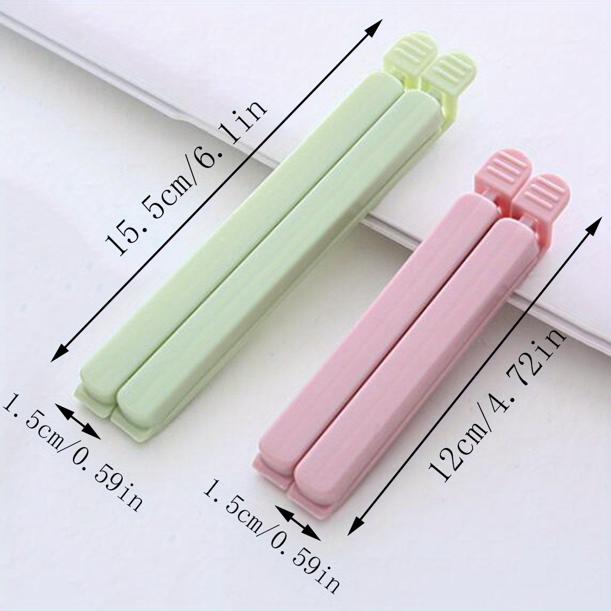 Juego de 15 clips de plástico para sellar bolsas de comida para snacks y almacenamiento en la cocina