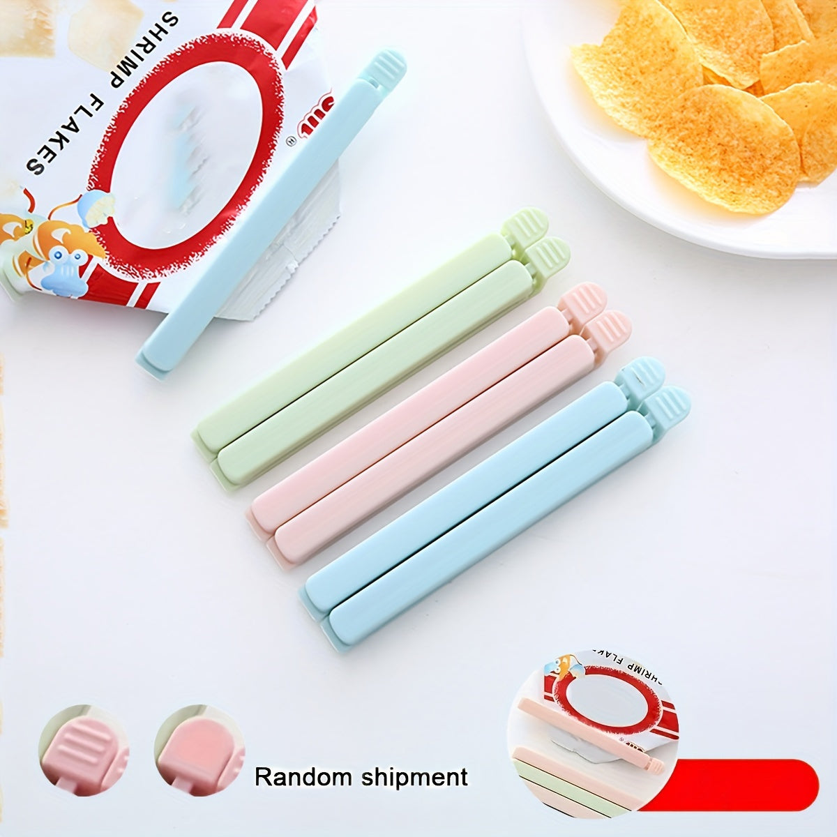 Juego de 15 clips de plástico para sellar bolsas de comida para snacks y almacenamiento en la cocina