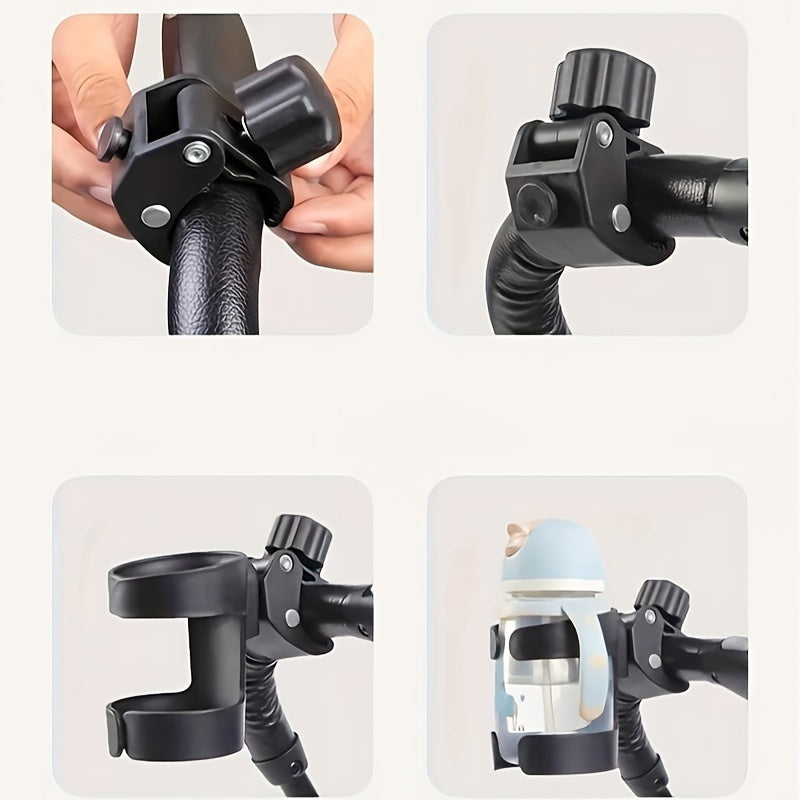 Universal 360° Rotatable Cup Holder for Strollers Black