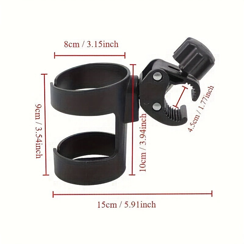 Universal 360° Rotatable Cup Holder for Strollers Black