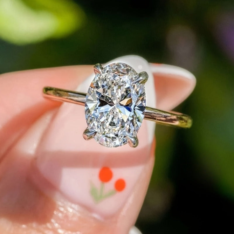 Oval Moissanite uzuk 1-3ct Vintage Boho uslubida Sterling kumush to'y sovg'asi