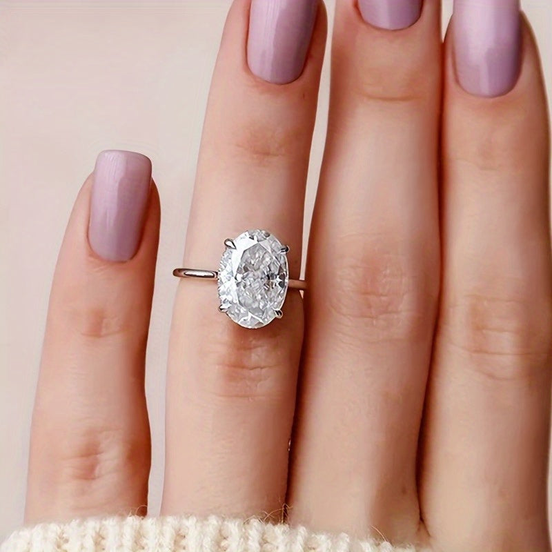 Oval Moissanite Engagement Ring 1-3ct Vintage Boho Style Sterling Silver Wedding Gift
