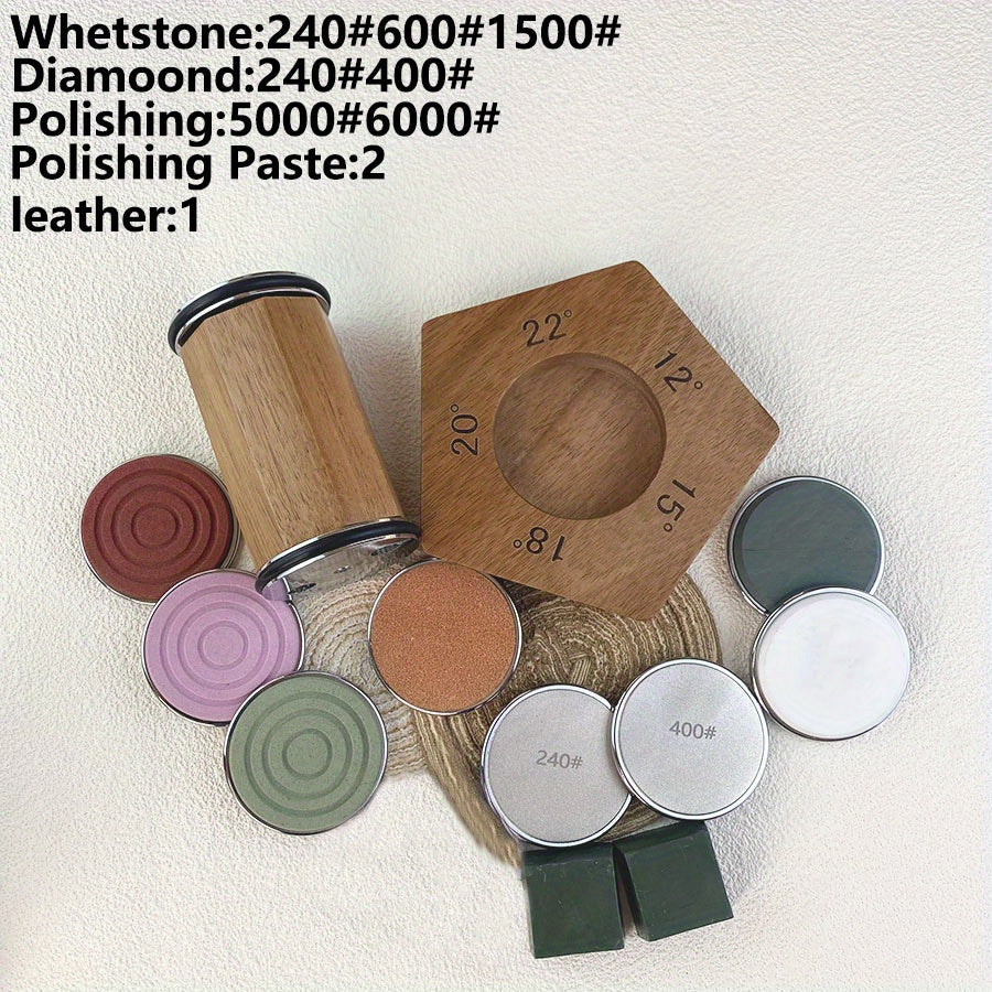 Premium Knife Sharpener Set with Adjustable Angles and Diamond Stones