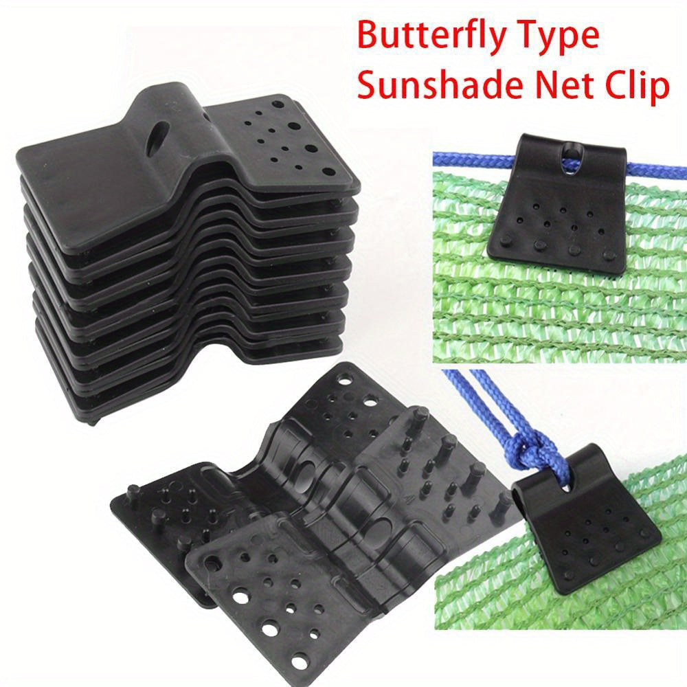Black Plastic Garden Clips for Shade Nets Fencing and Netting Installation 10/20/30/50pcs