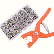 50 Pcs Orange Snap Button Kit with Hand Press Pliers for Sewing Crafts Clothing Bags