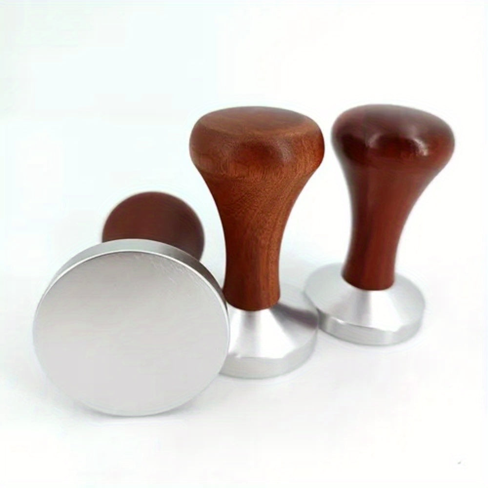 Manual Espresso Tamper Wooden Handle 51mm 53mm 58mm Leveler Tool