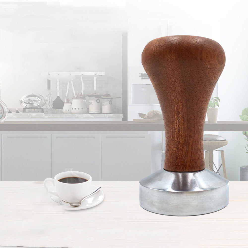 Manual Espresso Tamper Wooden Handle 51mm 53mm 58mm Leveler Tool