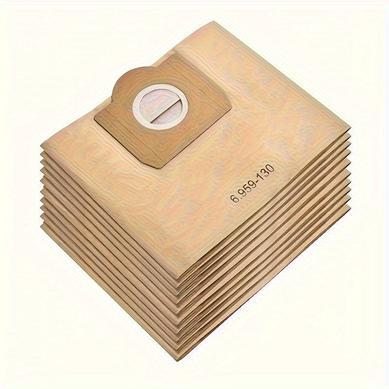 [Eng ko'p sotiladigan] Karcher WD3, WD3200, WD3300, WD3500P, MV3, SE4001, SE4002 uchun 10 dona vakuum tozalagich chang qog'oz sumkalar to'plami - 6.959-130, NT20, NT25, NT30 modellari bilan mos keladi, qog'oz sumka mos keladi