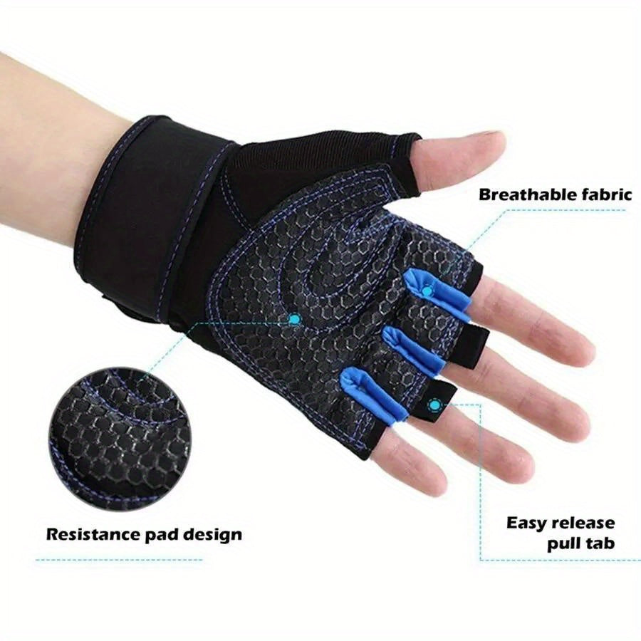 Unisex Woven Polyester Gym Gloves for Weight Lifting and Sports Training