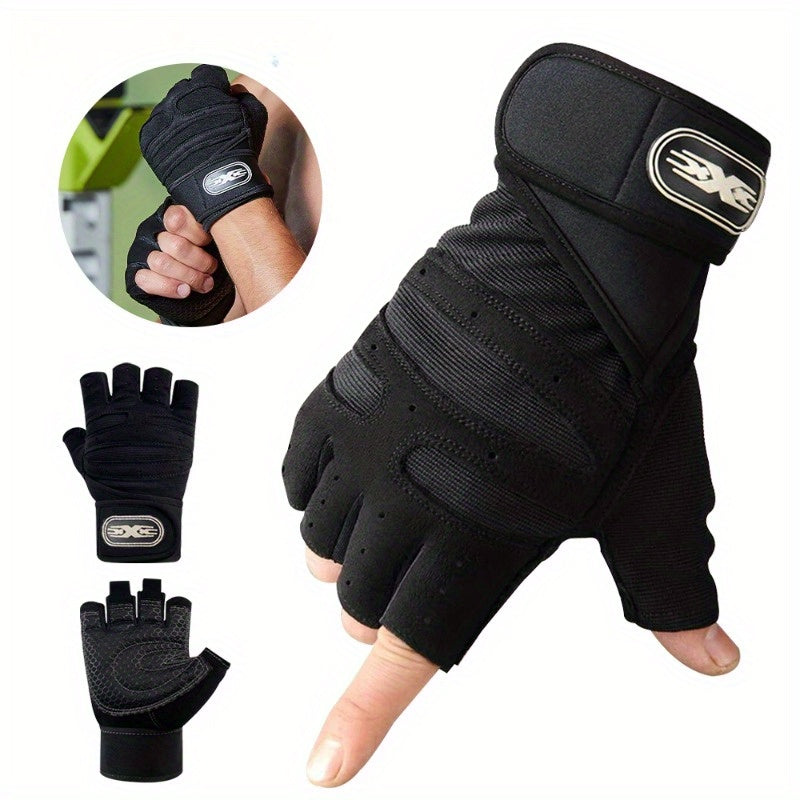 Unisex Woven Polyester Gym Gloves for Weight Lifting and Sports Training