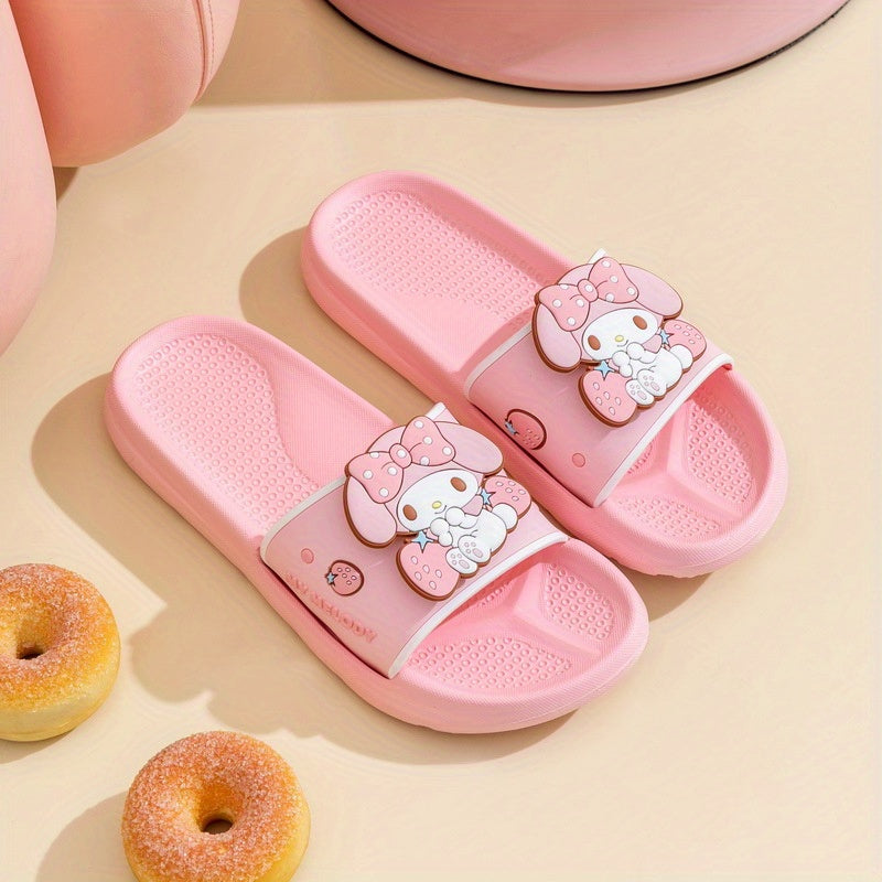 Детские девичьи тапочки розовые и фиолетовые, нескользящие, из ЭВА, мультяшные, повседневные, для всех сезонов