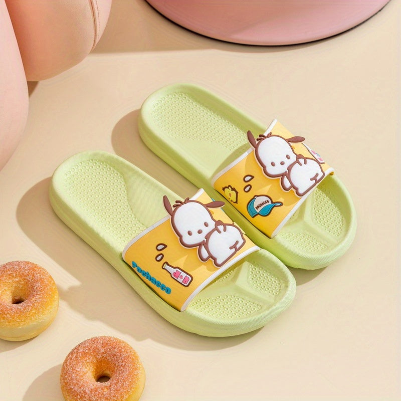 Детские девичьи тапочки розовые и фиолетовые, нескользящие, из ЭВА, мультяшные, повседневные, для всех сезонов