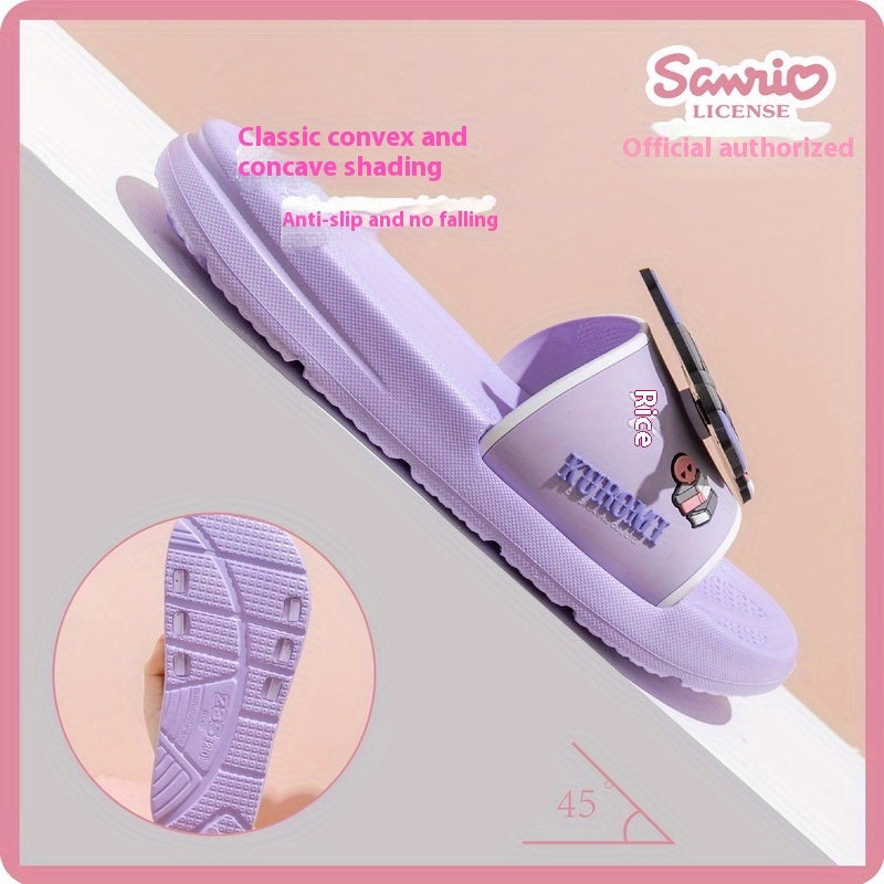 Детские девичьи тапочки розовые и фиолетовые, нескользящие, из ЭВА, мультяшные, повседневные, для всех сезонов