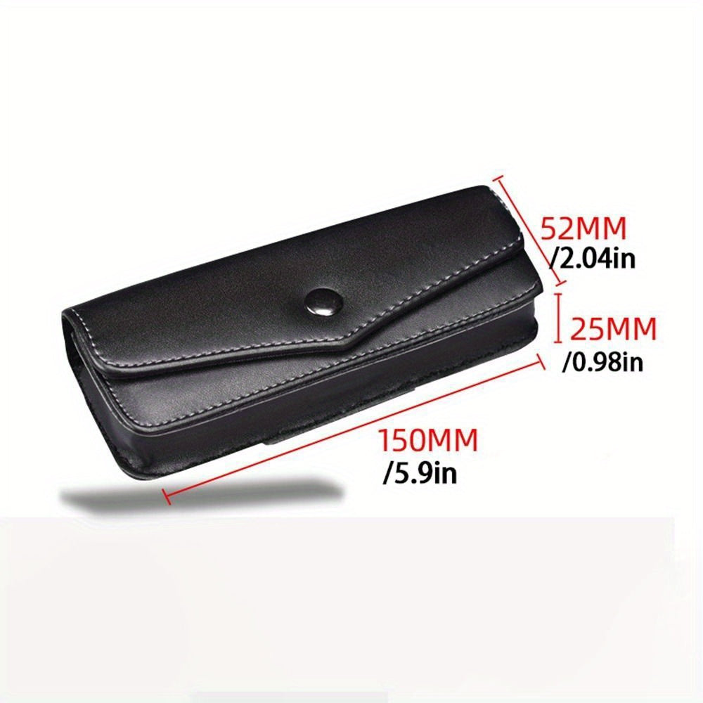 Leather Glasses Case Waistpack with Belt Clip for Eyeglasses Storage