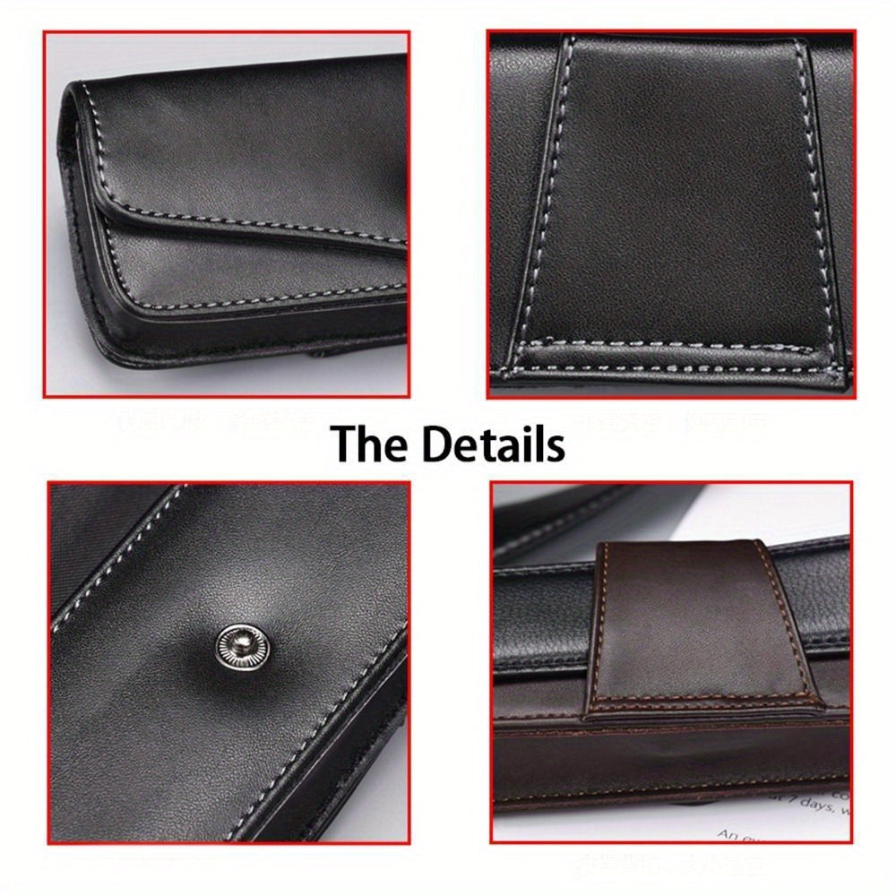 Leather Glasses Case Waistpack with Belt Clip for Eyeglasses Storage