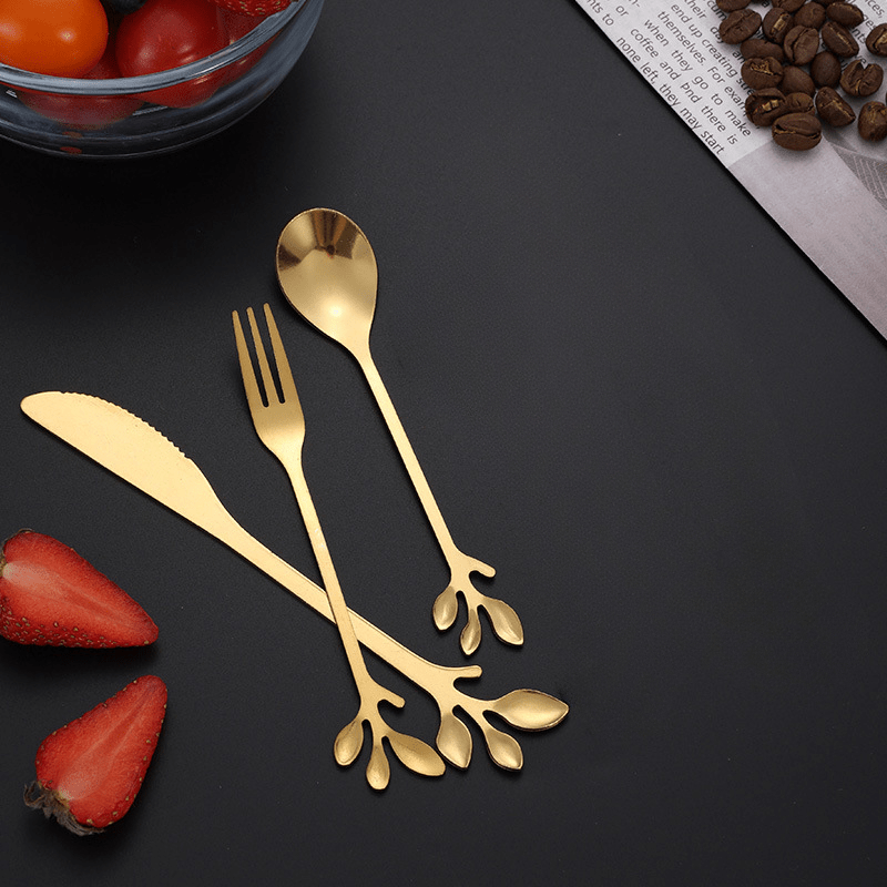 Stainless Steel Leaf Spoons 11.99cm for Coffee Tea Desserts Weddings