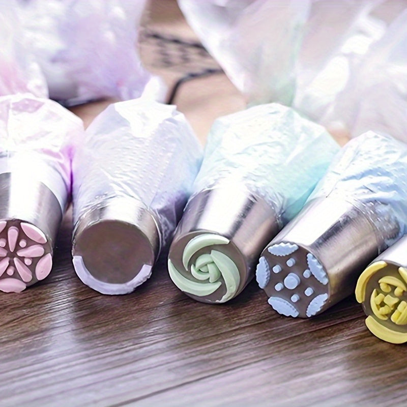 Set of 7 Stainless Steel Piping Tips for Decorating Cupcakes and Cakes