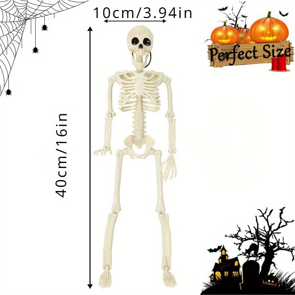 Halloween Skeleton Decorations with Posable Joints for Outdoor Creepy Decor