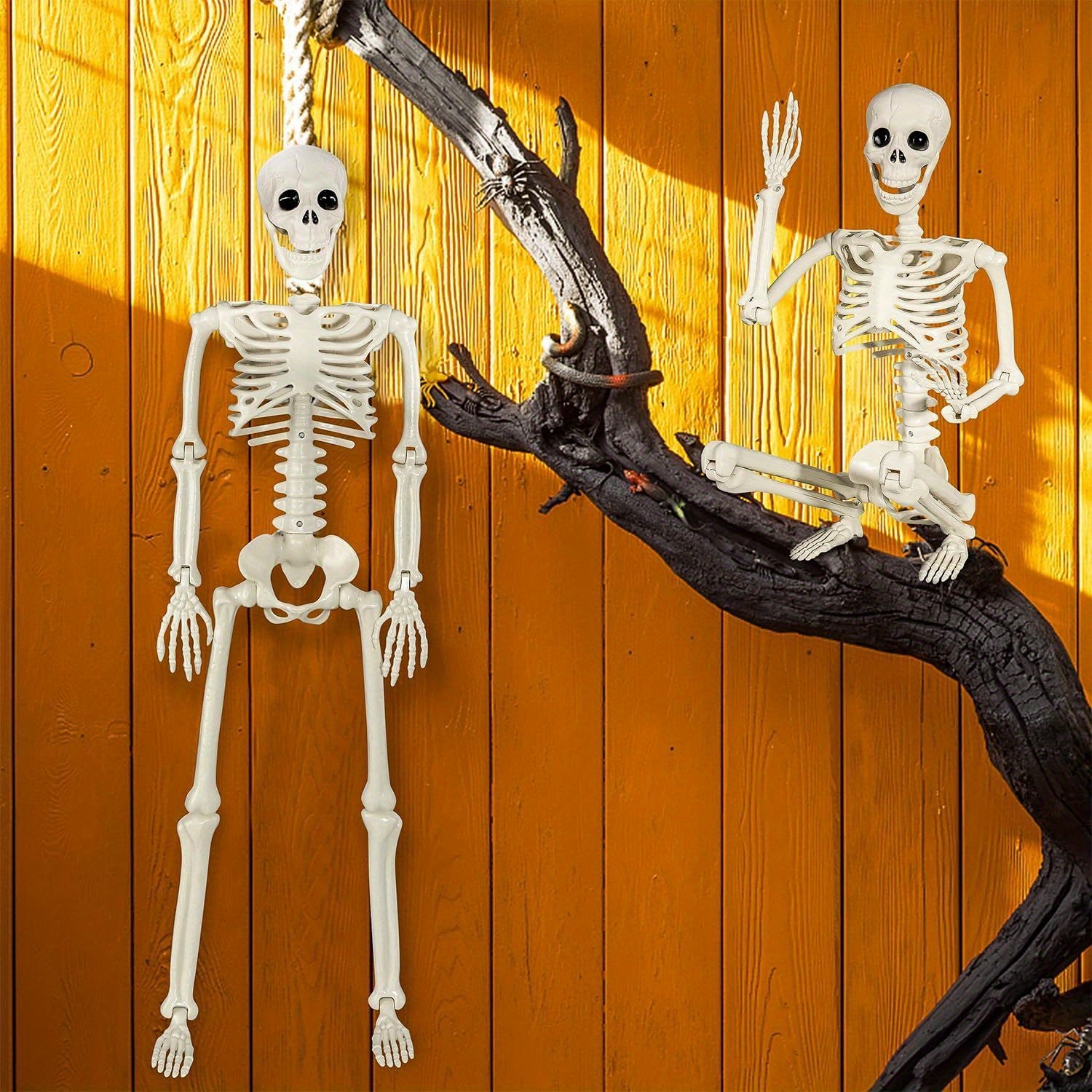 Halloween Skeleton Decorations with Posable Joints for Outdoor Creepy Decor