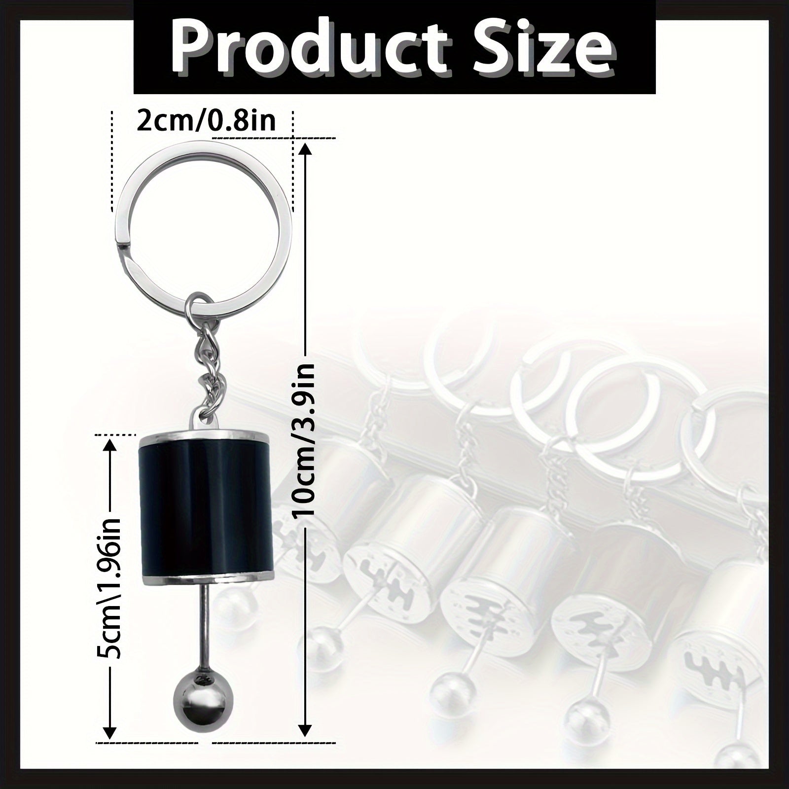 Mini Car Gear Shift Keychain Alloy Black Keychain Accessory