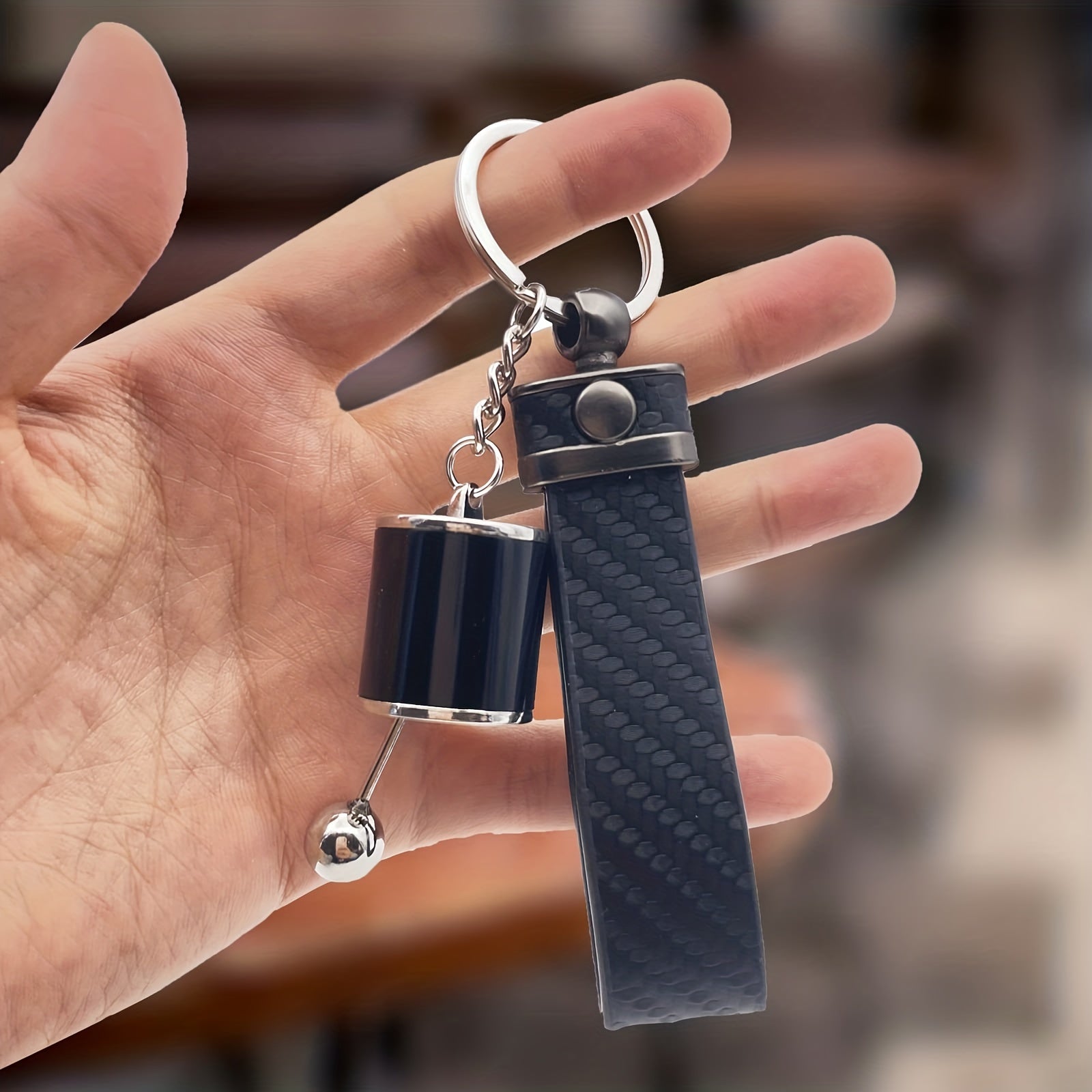 Mini Car Gear Shift Keychain Alloy Black Keychain Accessory