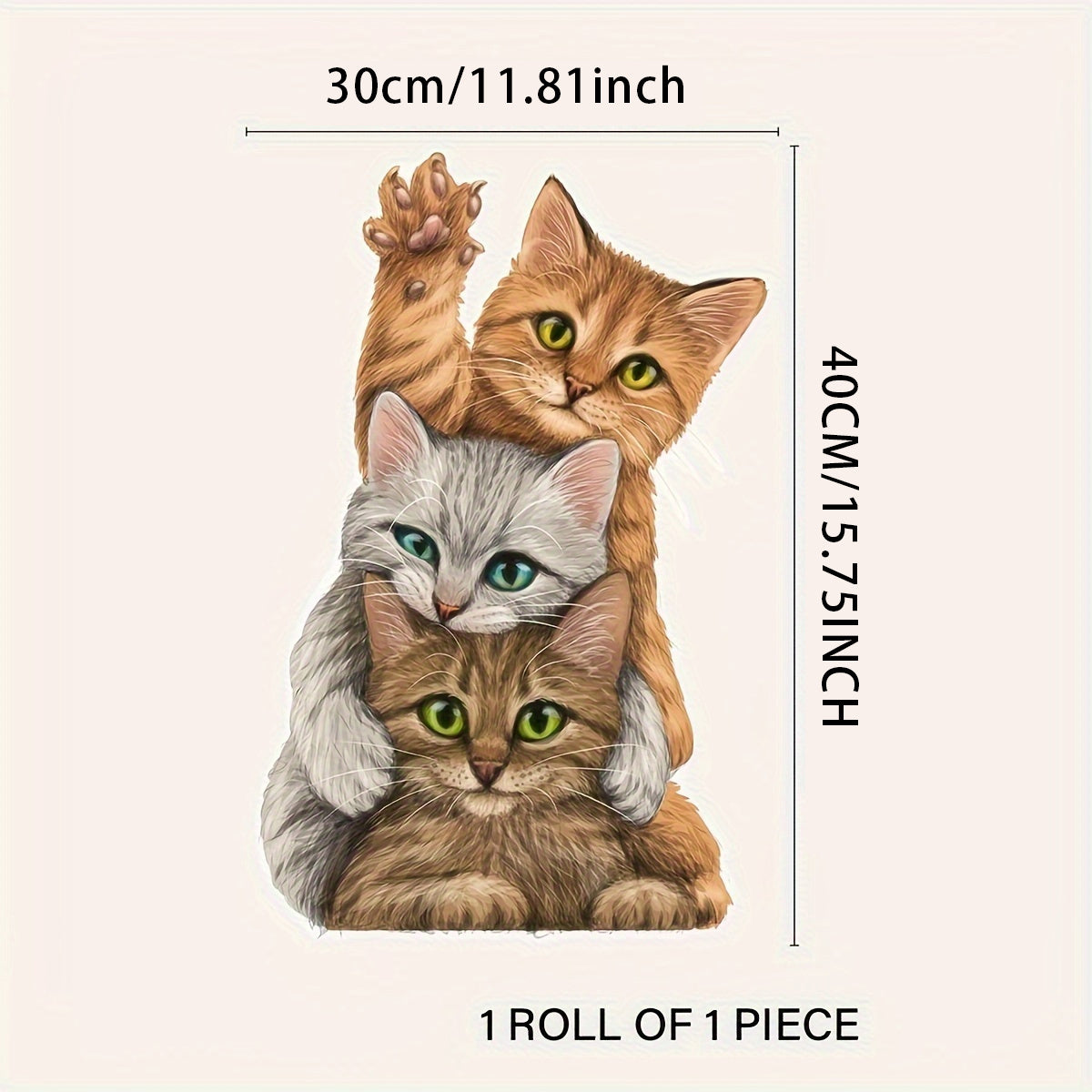 Whimsical Cat Pattern Window Cling Reusable Removable Decorative Sticker