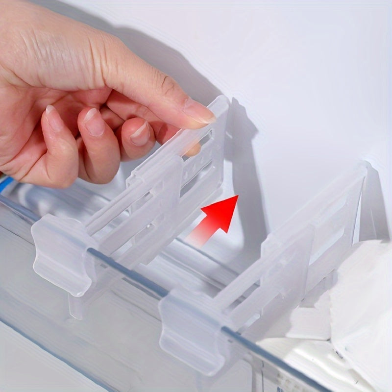 4-Piece Adjustable Refrigerator Organizer Set with Clear Storage Bins and Snap-On Dividers