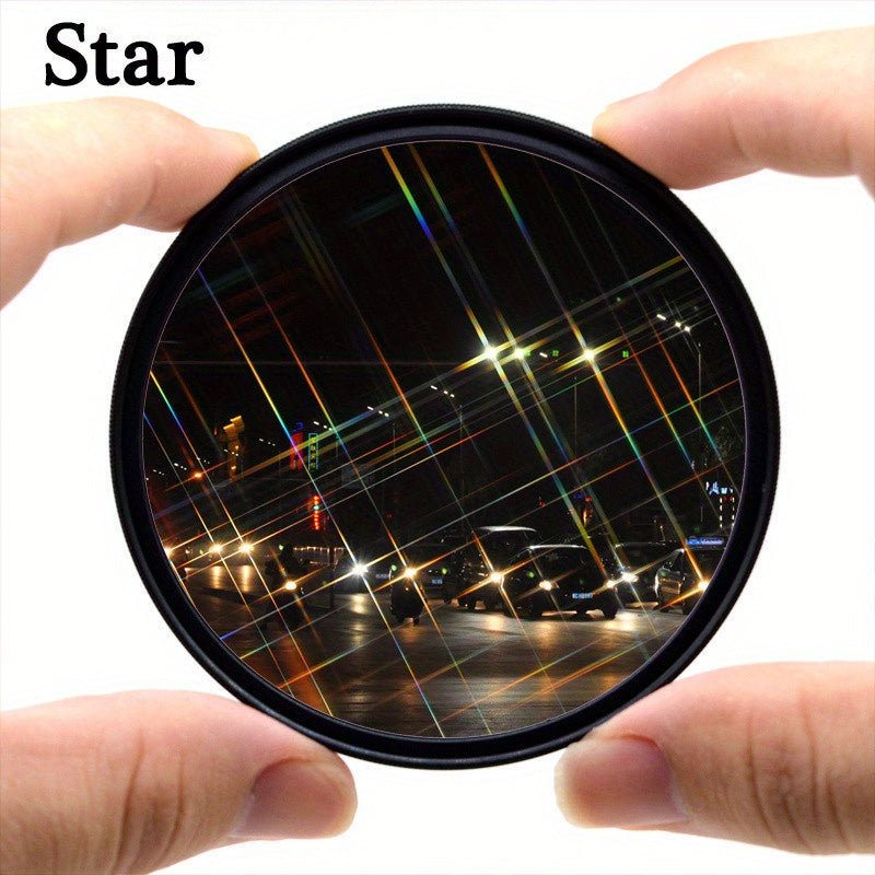 Optical Glass Star Effect Lens Filter for DSLR Cameras 49mm to 77mm