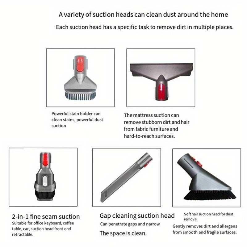 6-Pack Vacuum Attachment Kit with Docking Station and Floor Brush for Cordless Vacuums